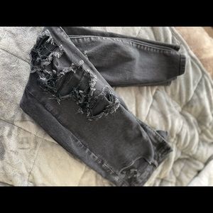 American eagle black ripped jeans
